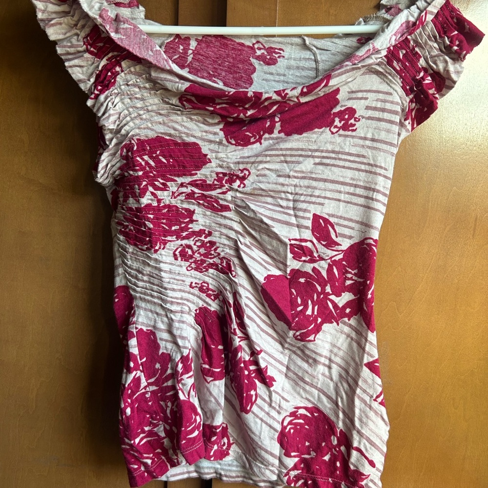 Floral Print Off-Shoulder Women Top
